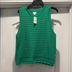 Green Sleeveless Knit Top